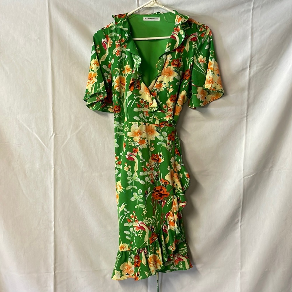 Green floral maternity dress